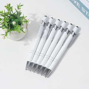 Stylet en métal de couleur blanche de haute qualité stylos à bille personnalisés pour cadeaux - Product Image 6