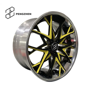 Rines de Aleación para Automóvil Pengzhen Nuevos de 18-22 Pulgadas, Negros y Amarillos, de Dos Piezas, Multirradio, con Borde Profundo, Desplazamiento de 40 mm, Espacio Trasero de 25 mm, PCD de 98 mm - Product Image 2