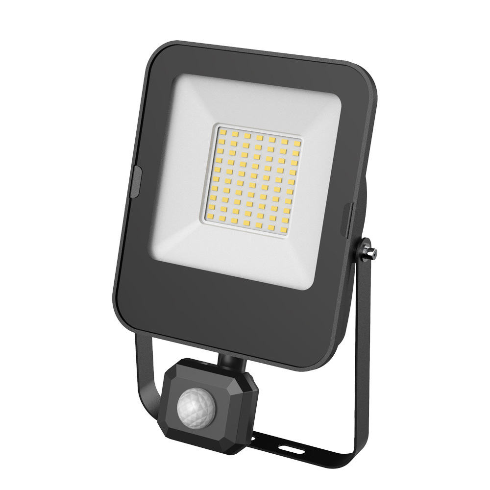 Manufacture 3 Years Warranty IP44SP-FL03S-50W LED motion sensor Flood Light with 110LM/W Lumen Output for Outdoors