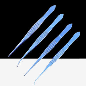 คีมจับแบบละเอียดทำจากโลหะผสมไทเทเนียมสำหรับจักษุวิทยา คีมจับแบบจักษุวิทยา คีมจับแบบปลายโค้งลายแนวนอน คีมจับอเนกประสงค์ - Product Image 2