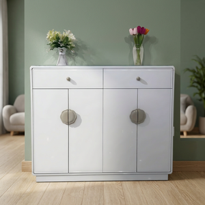 Modern Freestanding <b>Shoe</b> Cabinet with Ventilated Door Gray Plastic <b>Storage</b> Console for Living Room Home Furniture - Product Image 2