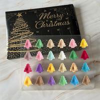 Boîte de calendrier de l'avent personnalisée vide pour cire fondante de Noël, luxe, 24 jours, emballage parfumé, matériaux recyclés, réutilisable, écologique