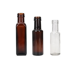 100ml Amber Brown Petite bouteille carrée en verre d'huile de cuisson au miel avec bouchon en plastique <span class=keywords><strong>ou</strong></span> en métal - Product Image 3