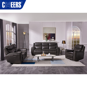 MANWAH CHEER Sofá Seccional Eléctrico de Cuero Genuino de Lujo, Moderno y en Oferta, Juego de Sofás de <span class=keywords><strong>3</strong></span>, 2 y 1 Plaza para Sala de Estar - Product Image 2