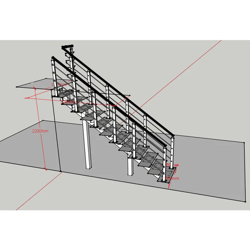 Eenvoudige Moderne Ontwerp Aangepaste Indoor/Outdoor Ijzer Hout Trap 3D Ontwerp Spiraal Staal Ondersteuning Trap Met Reling