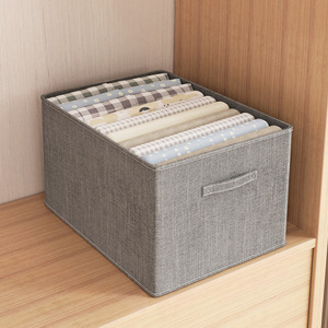 Cesta de Almacenamiento de Lino y Algodón de Calidad Superior con Asa, Gran Capacidad, Organizador de Cajones para Ropa, Jeans y Pantalones - Product Image 2