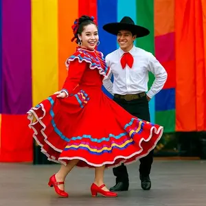 Cynthia Folk Dance Shoes Women Red PU Suede Lining Flat Heel Adult <b>Spring</b> Summer Dance Wear - Product Image 5