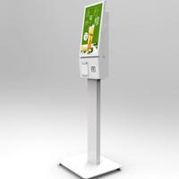Signalisation à écran tactile de 21.5 pouces avec imprimante QR Scanner commande de nourriture tablette kiosque publicitaire