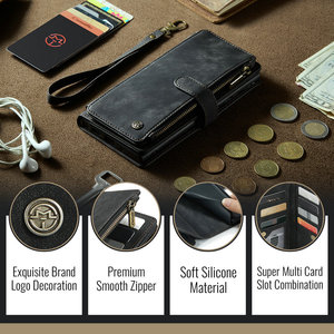 <span class=keywords><strong>CaseMe</strong></span> Retro PU Housse en cuir pour <span class=keywords><strong>iPhone</strong></span> 17 Portefeuille Fentes pour cartes Sacs Fermeture éclair Stand Pouch pour <span class=keywords><strong>iPhone</strong></span> 17 16 Pro 15 Plus 14 Flip Case - Product Image 5