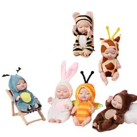 6 stili 3.5 pollici Mini Kawaii realistica piccola scoreggia bambola Comfort Silicone simulazione Reborn Baby Doll per modello Taeching aid
