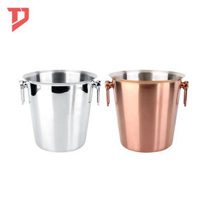 Seau à glace isotherme en acier inoxydable 3L personnalisé pour champagne, bière et cocktails, avec poignée, en métal, vente en gros - Product Image 6