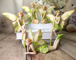 Figuras <span class=keywords><strong>de</strong></span> <span class=keywords><strong>Hadas</strong></span> <span class=keywords><strong>de</strong></span> Resina con Diseño Bonito, Miniaturas <span class=keywords><strong>de</strong></span> <span class=keywords><strong>Hadas</strong></span> Verdes con Alas - Product Image 5