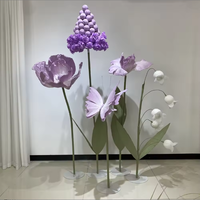 Fleur géante réaliste en papier et soie, lys de la vallée blanc, décoration murale pour mariages, Saint-Valentin, Thanksgiving, remise de diplômes