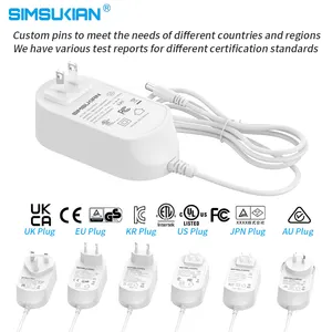 Simsukian 15v2a 12v2.5a 12v 3a 30w 36w comutação da fonte de alimentação fabricante 48w adaptador 24v 2a