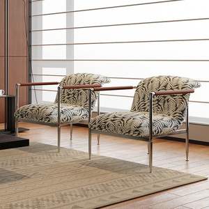 Poltrona Singola Moderna in Tessuto, Divano Contemporaneo di Lusso per Soggiorno, Balcone e Relax - Product Image 1