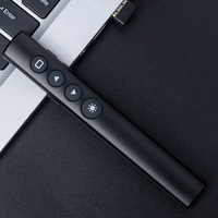 Harga Bagus 2.4G Pengisian Ulang Baterai AAA Presenter Nirkabel Penunjuk Laser Merah 1000M Penerima USB Bersertifikat CE Bodi Hitam Garansi 1 Tahun