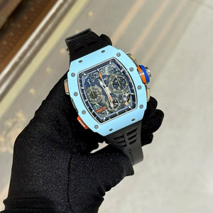 Montre chronographe multifonctionnelle de luxe pour homme RM65-01 : cristal saphir, bracelet en caoutchouc en fibre de carbone, style design - Product Image 1
