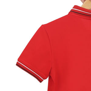 Camiseta de polo roja brillante uniforme con logotipo personalizado de manga corta hecha de poliéster de algodón Spandex para empresa o eventos - Product Image 5
