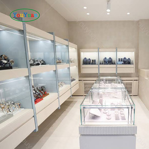 Espositore in vetro commerciale più popolare Youyuan con Design personalizzato <span class=keywords><strong>e</strong></span> illuminazione a Led MDF gioielli Display per negozio - Product Image 4