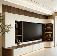 Meuble TV mural flottant blanc en gros, meuble multimédia simple avec rangement fermé
