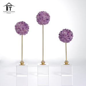 Pièces de décoration <span class=keywords><strong>tendance</strong></span> pour le salon, ornements créatifs en pierre de cristal naturelle et en cuivre, décoration intérieure moderne - Product Image 3