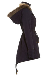 Nouvelle arrivée coton <span class=keywords><strong>kaki</strong></span> <span class=keywords><strong>parka</strong></span> manteau fourrure <span class=keywords><strong>capuche</strong></span> surdimensionnée pour femmes - Product Image 5