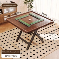 Table pliante multifonctionnelle compacte pour Mahjong et jeux de cartes, avec fonction d'échecs intégrée, design carré
