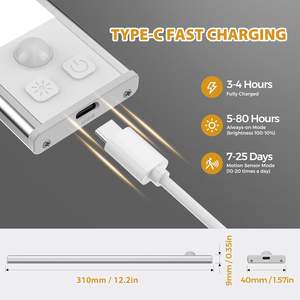Luz LED con Sensor de Movimiento, Ultrafina, Moderna, 3 Colores, Regulable, Recargable por USB, para Iluminación Interior, Gabinetes de Cocina, Venta al Por Mayor - Product Image 4