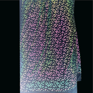 Noir violet irisé 4 voies extensible Spandex réfléchissant graphique réflexe 9 points carré <span class=keywords><strong>Tetris</strong></span> tissu pour vêtements de plein air - Product Image 1