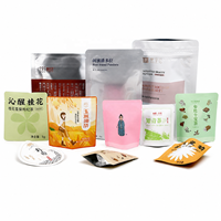 Sachets d'emballage alimentaire personnalisés imprimés avec fermeture éclair, fenêtre transparente et logo, pour aliments pour animaux et sachets de thé