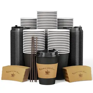 Custom 8oz 12oz 16oz 20oz Single wall Paper Coffee Cups with Lids for Hot Drinking for Juice and Industrial Pack