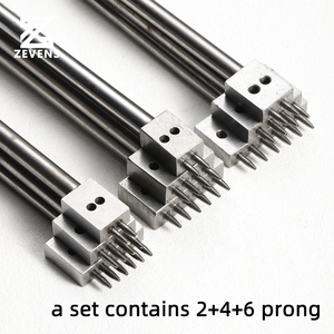 DIY Perfo rated Round Stitching Punch Stahlwerk zeuge Leder Bastel werkzeuge 2/4/6/Prong 4mm Abstand Leder locher - Product Image 4
