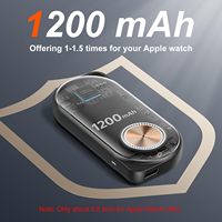 1200mAh Portable Magnétique Mini Power Bank Chargeur Sans Fil pour IWatch 2/ 3/ 4/ 5/ SE/ 6/ 7