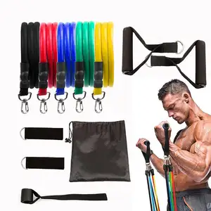 11-piece pull rope fitness exercise resistance band latex tube pedal exerciser body training exercise elastic yoga band