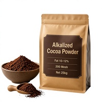 Poudre de cacao alcalinisée procédé hollandais 10-12% de matières grasses, poudre fine pour la pâtisserie, les biscuits, les gâteaux et la production de chocolat