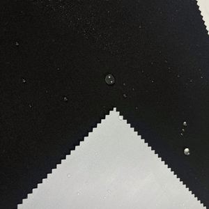 100% Polyester 150D Black Waterproof Tent <b>Raincoat</b> Fabric Elastic Composite Coating for Outdoor Use Anti-Static Stretch Features - Product Image 1