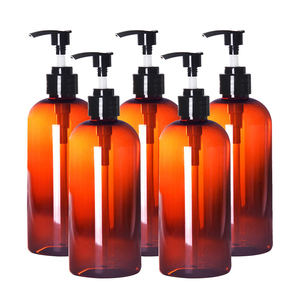 Flacons de <span class=keywords><strong>savon</strong></span> liquide pour les mains et lotion/shampooing en plastique PET ambré de 16 oz avec pompe, sans BPA, rechargeables, distributeur de <span class=keywords><strong>savon</strong></span> liquide pour le corps - Product Image 2