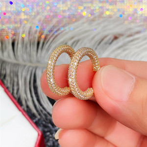 Orecchini a Cerchio in Stile Francese con Cristalli Incastonati per Donne, Accessori Vintage per Uso Quotidiano e Feste - Product Image 3