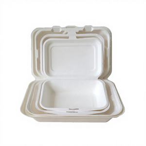 Contenant jetable en pulpe de canne à sucre biodégradable pour mariages, buffets, restaurants, plats à emporter - Style moderne et luxueux - Product Image 1