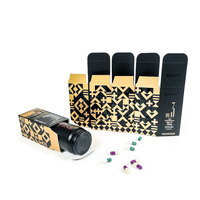 Boîte pliante personnalisée en carton, tube en papier pour produits en capsules, couleur noire, emballage pour produits de santé