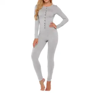 Großhandel Adult Cotton Elegant Sexy One Piece Onesies Custom ized O Neck Sexy Langarm Adult Onesie für Frauen