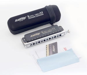 EASTTOP-<span class=keywords><strong>Harmonica</strong></span> <span class=keywords><strong>Chromatique</strong></span> Professionnel T12-48K à <span class=keywords><strong>12</strong></span> <span class=keywords><strong>Trous</strong></span>, avec Anches en Bronze Phosphoreux, Étui à Fermeture Éclair Noir, Concurrentiel - Product Image 2