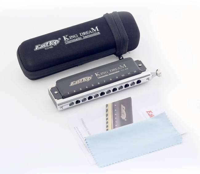 EASTTOP T12-48K 12-Hole Chromatic Harmonica with Phosphor Bronze Reeds ...