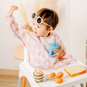 Babero de alimentación Unisex para niños pequeños recién nacidos, tela de punto ODM con estampado de dibujos animados, babero de invierno de manga larga para bebé para la temporada de otoño - Product Image 5