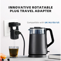 Adaptador de viaje universal FOXCAN de bolsillo delgado de excelente diseño con 3 salidas de EE. UU. (desenterrado)