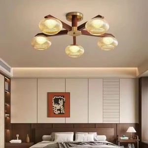 Lampadari in Stile Cinese per Soggiorno, Sala da Pranzo e Camera da Letto, Illuminazione Decorativa di Lusso in <span class=keywords><strong>Legno</strong></span> di <span class=keywords><strong>Noce</strong></span> - Product Image 3