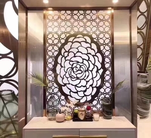 Retro-style Art Deco Stainless Steel Waterproof Decorative Room Dividers <strong>Screen</strong> Partition - Product Image 2
