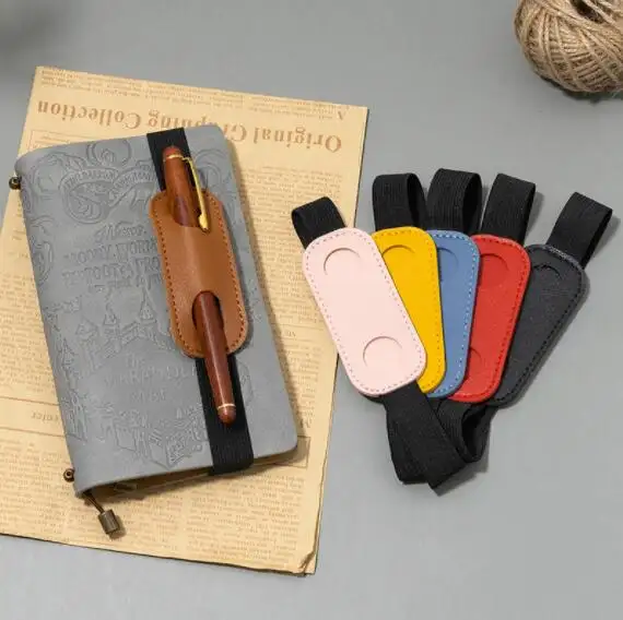 Notebook rubber elastic band pen case PU leather portable pen case pen case