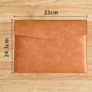 A4 Faux Leather Business Document Bag Sobre A4 Carpeta de archivos de documentos Carpeta de archivos de cuero suave PU Sobre Organizador de archivos Cartera - Product Image 6