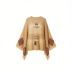 Maglione con Polsini Ricamati a Motivo Diamantato 135*140CM, Top Lavorato a Maglia Ampio da Donna - Product Image 2